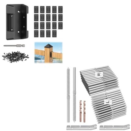 xwlBLIKA 100 Pack T316 Stainl Steel RightandLeft Handed Thread Swage Lag Screws for Wood Posts and 20Pcs Deck Railing Brackets Connectors