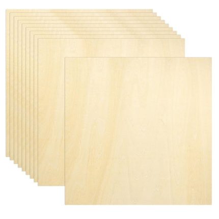 MECCANIXITY 20Pcs Basswood Sheets 16 x 16 x 1u002F8 Inch Plywood Wood Panels Lightweightu002FDurable for Painting . Dollhouse . Aircraft Model