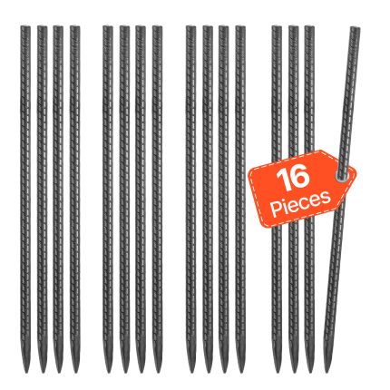 VEVOR 16-Inch u002F 24-inch 16 Pack u002F 20 Pack Rebar Stakes Heavy Duty Straight Galvanized Steel Ground Anchors