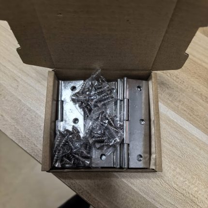 70pcs Polished Stainless Steel Flat Hinges - Suitable for Cabinet Doors, Household Windows and Drawer Projects, Essential Home Hardware Accessories, for Home and Office Use - 10 Sets of Hinges + 60 Screws.